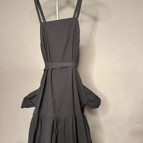 EVERLANE • Pinafore Dress - Cotton Stretch Tiered Spaghetti Strap w/ Pockets 00 - Picture 13 of 16